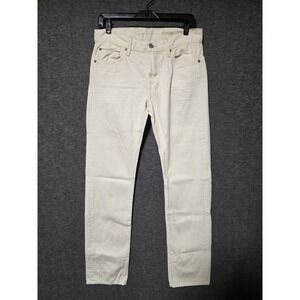 7 For All Mankind Jeans Women 30 Luxe Performance Slimmy Mid Rise Off Whit Cream